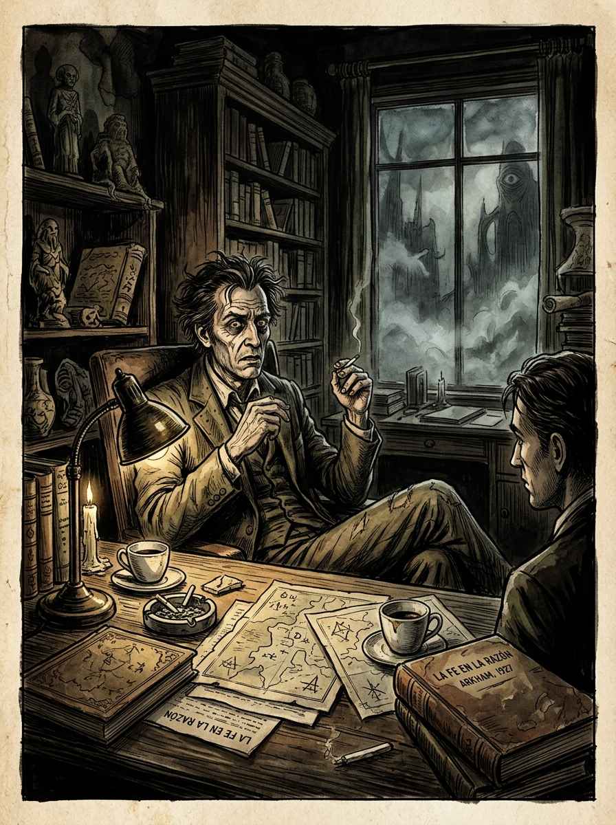 Portada del relato El Espectro del Archivo Arkham